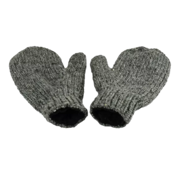 Moufles Lajo Tricot Laine Gris Foncé