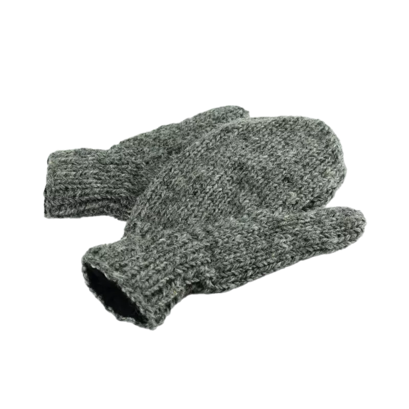 Moufles Lajo Tricot Laine Gris Foncé