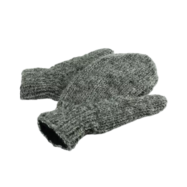 Moufles Lajo Tricot Laine Gris Foncé