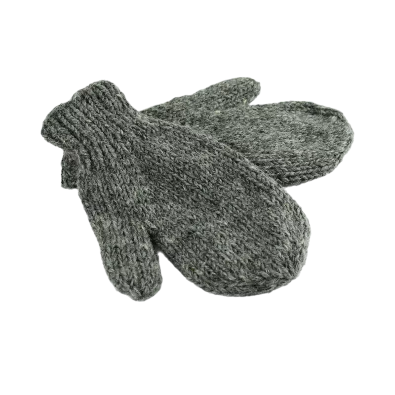 Moufles Lajo Tricot Laine Gris Foncé