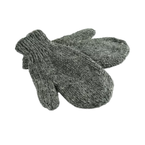 Moufles Lajo Tricot Laine Gris Foncé