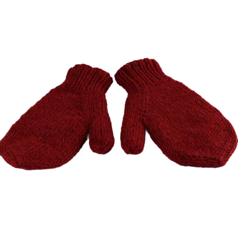 Moufles Lajo Tricot Laine Fourré Polaire Bordeaux