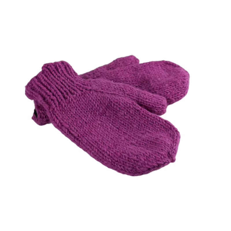 Moufles Lajo Tricot Laine Fourré Polaire Parme