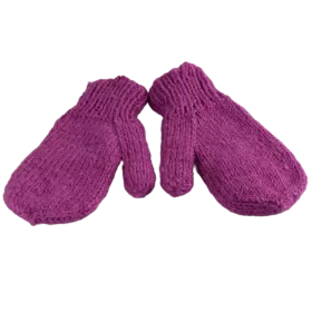 Moufles Lajo Tricot Laine Fourré Polaire Parme