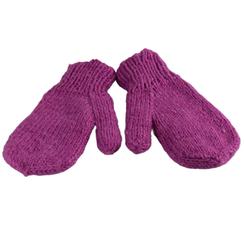 Moufles Lajo Tricot Laine Fourré Polaire Parme