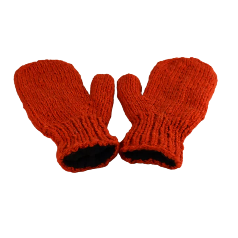 Moufles Lajo Tricot Laine Fourré Polaire Orange