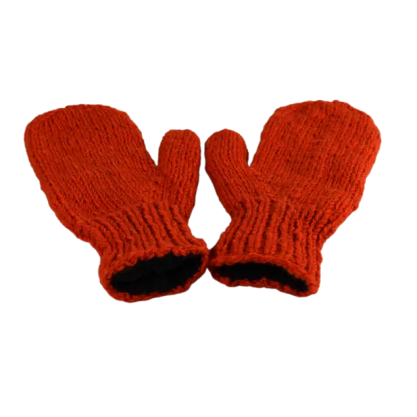 Moufles Lajo Tricot Laine Fourré Polaire Orange