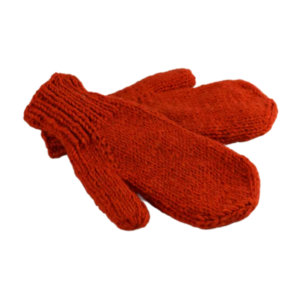 Moufles Lajo Tricot Laine Fourré Polaire Orange