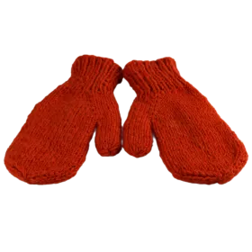 Moufles Lajo Tricot Laine Fourré Polaire Orange