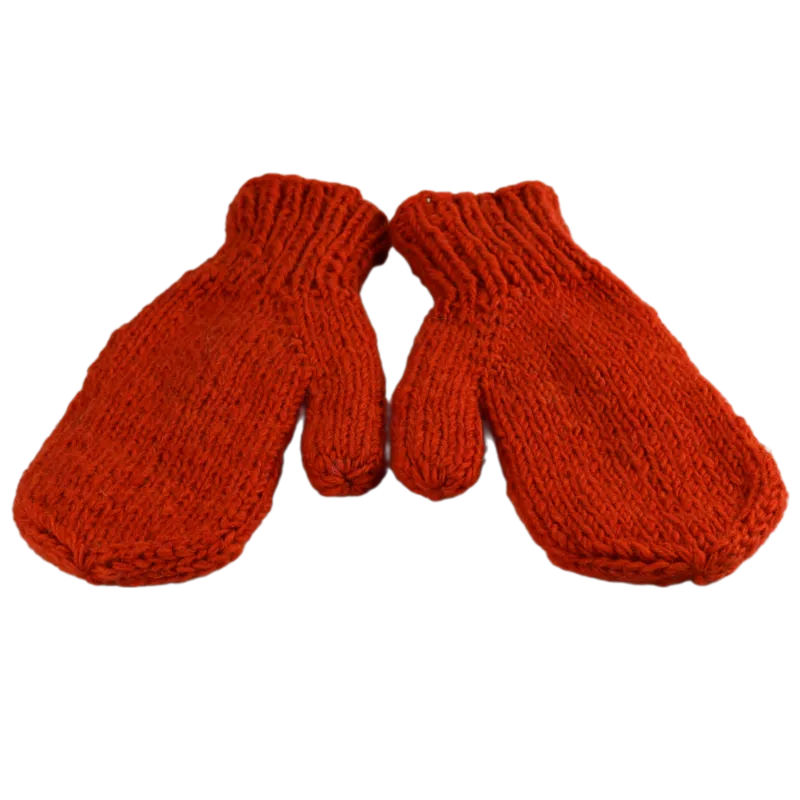 Moufles Lajo Tricot Laine Fourré Polaire Orange