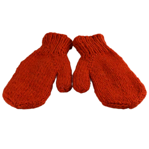 Moufles Lajo Tricot Laine Fourré Polaire Orange
