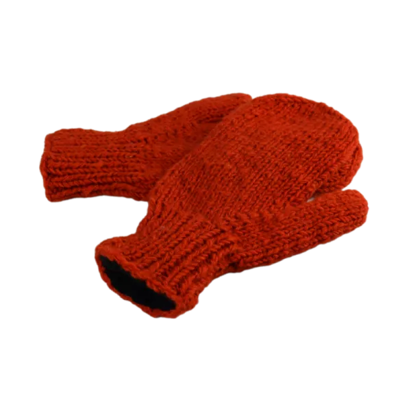 Moufles Lajo Tricot Laine Fourré Polaire Orange