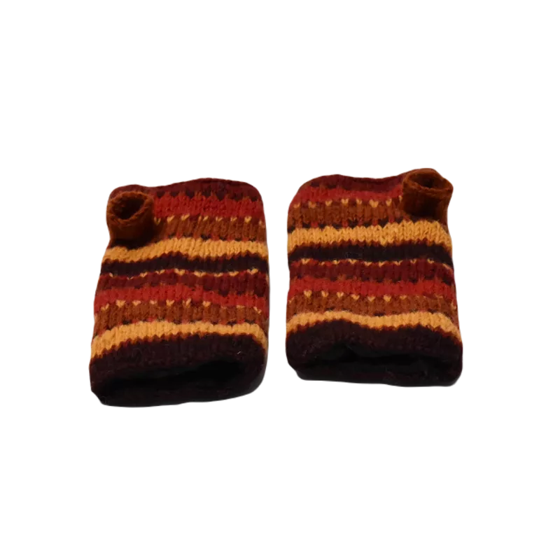 Mitaines Longues Dhaki Bordeaux Rayé