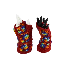 Mitaines Longues Gunsi Rouge et Rainbow