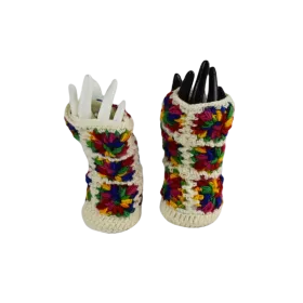 Mitaines Longues Gunsi Écru et Rainbow