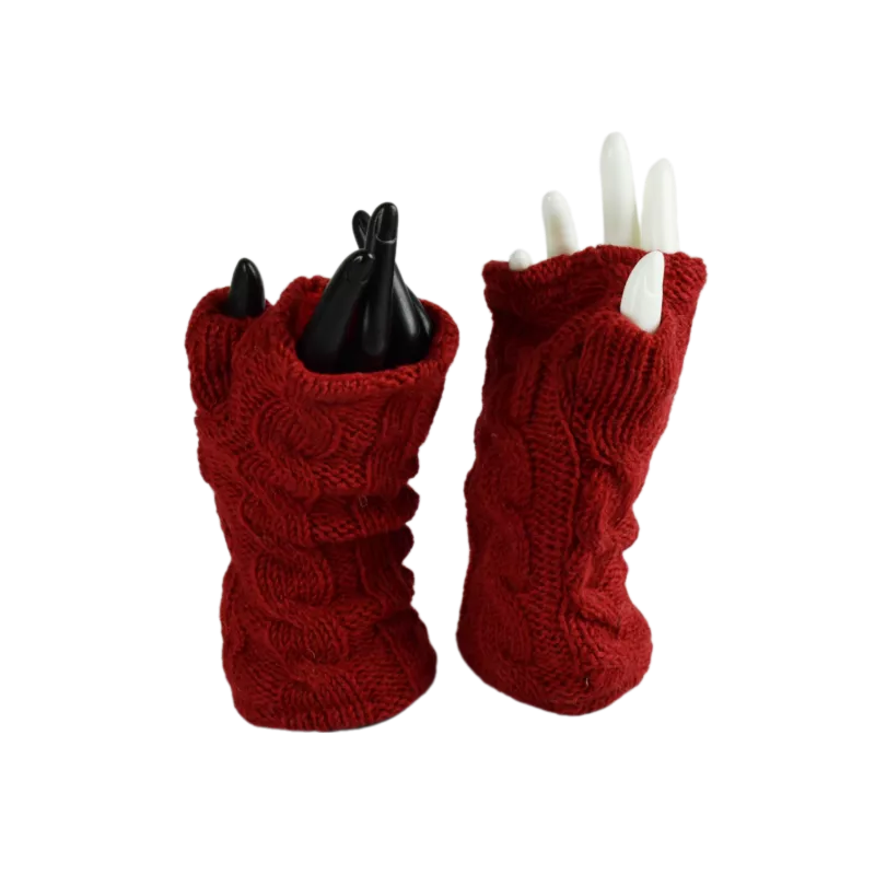 Mitaines Longues Thori Uni Rouge