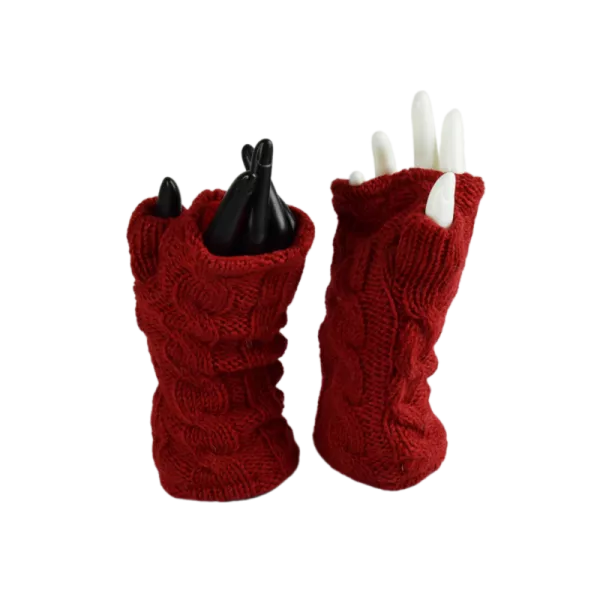 Mitaines Longues Thori Uni Rouge