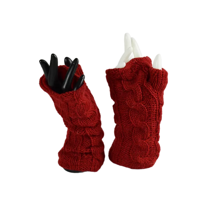 Mitaines Longues Thori Uni Rouge