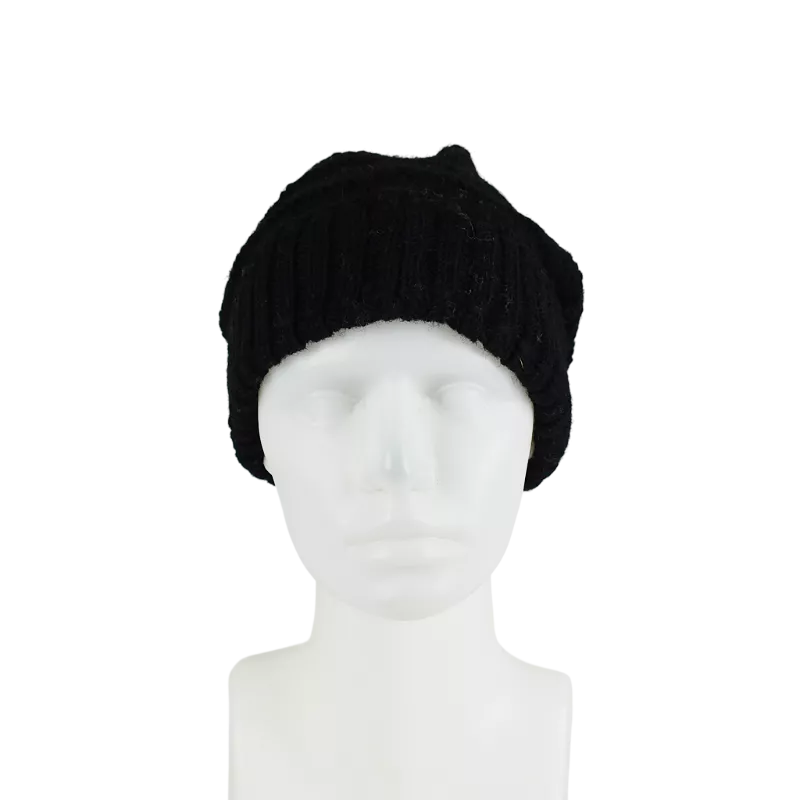 Bonnet Long Balma Noir avec Pompon