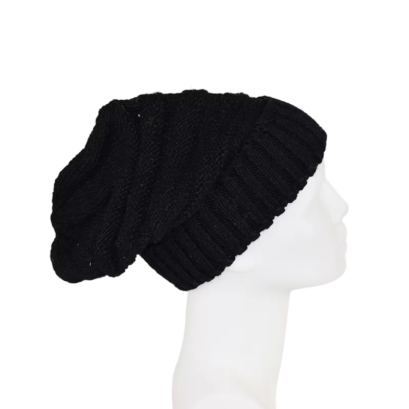 Bonnet Long Nalma Laine Uni Noir