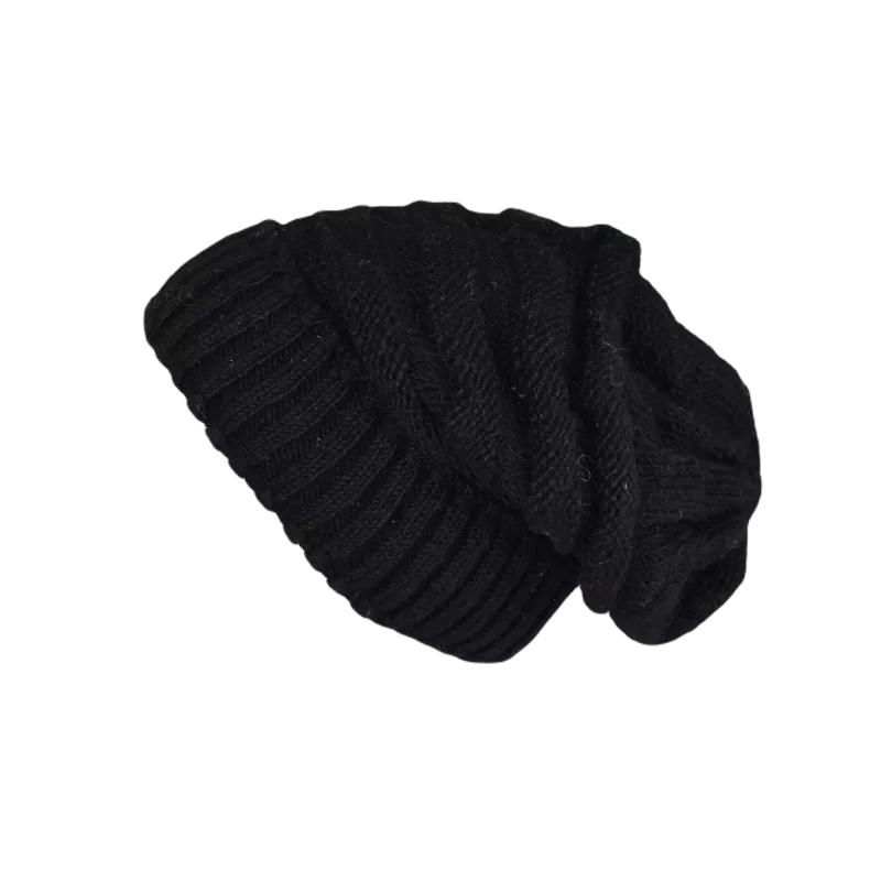 Bonnet Long Nalma Laine Uni Noir