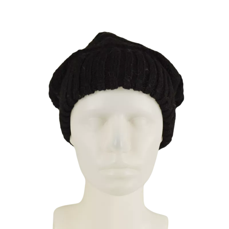 Bonnet Long Nalma Laine Uni Noir