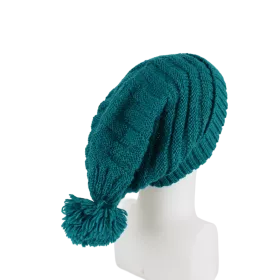 Bonnet Laine Balma Pompon Émeraude