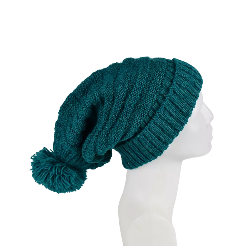 Bonnet Laine Balma Pompon Émeraude