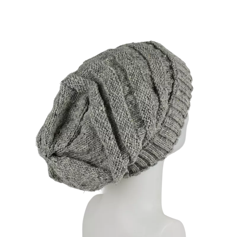 Bonnet Long Nalma Laine et Polaire Gris Clair