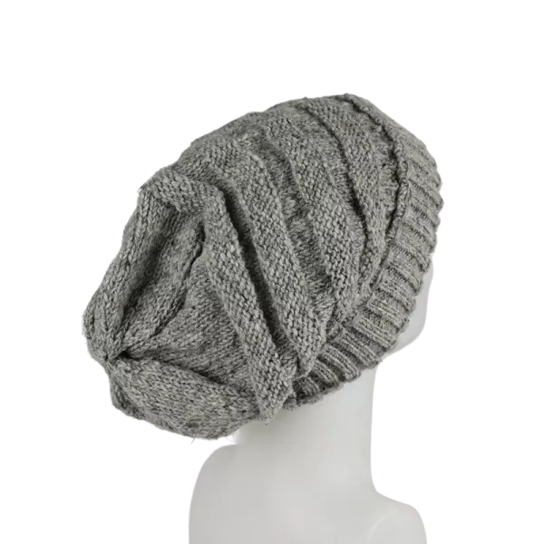 Bonnet Long Nalma Laine et Polaire Gris Clair