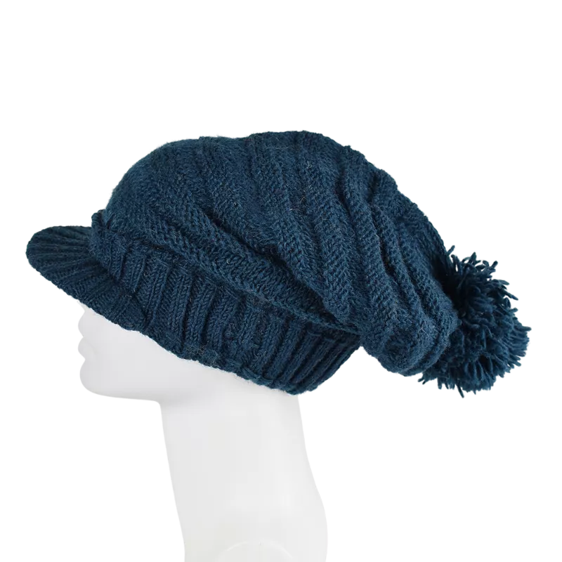 Casquette Dreadlocks Unisexe Laine Tricotée Pétrole