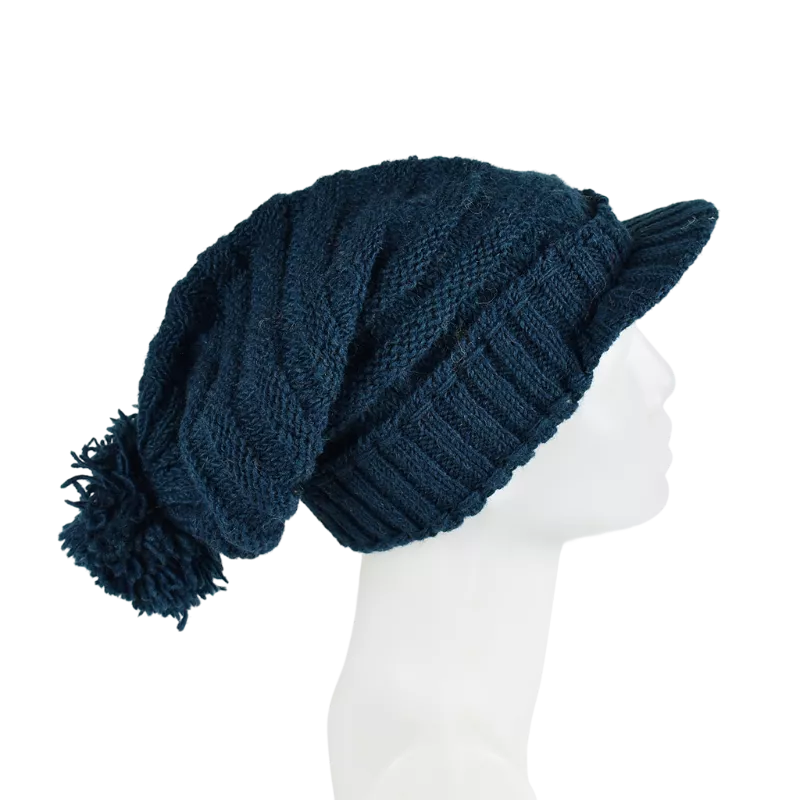 Casquette Dreadlocks Unisexe Laine Tricotée Pétrole