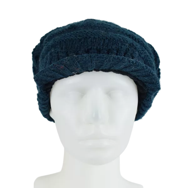 Casquette Dreadlocks Unisexe Laine Tricotée Pétrole
