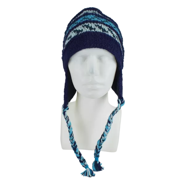 Bonnet Péruvien Sunam Tricot laine Violet