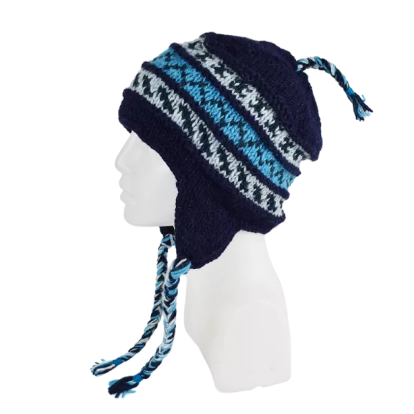 Bonnet Péruvien Sunam Tricot laine Violet
