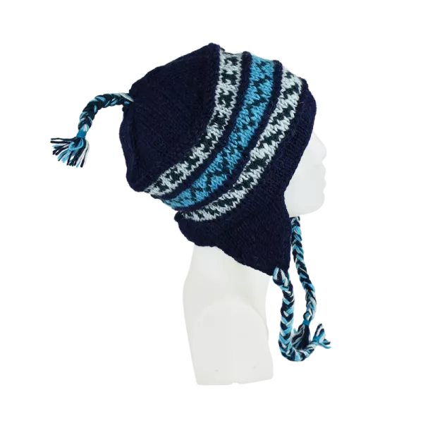 Bonnet Péruvien Sunam Tricot laine Violet