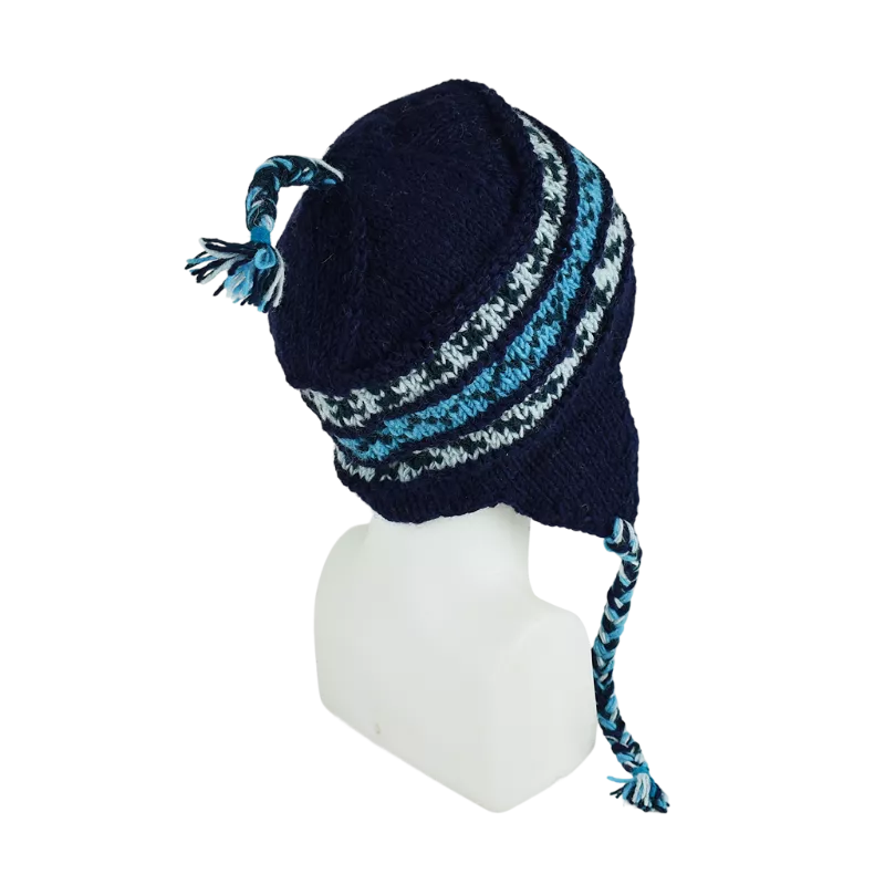 Bonnet Péruvien Sunam Tricot laine Violet