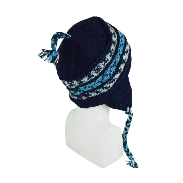 Bonnet Péruvien Sunam Tricot laine Violet