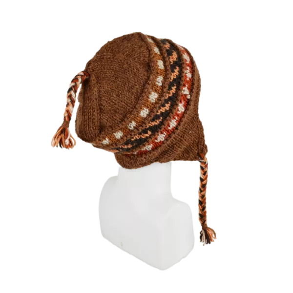 Bonnet Péruvien Palajor Tricot laine Marron