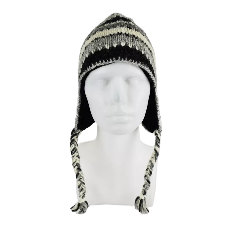 Bonnet Péruvien Kirana Tricot laine Rayé