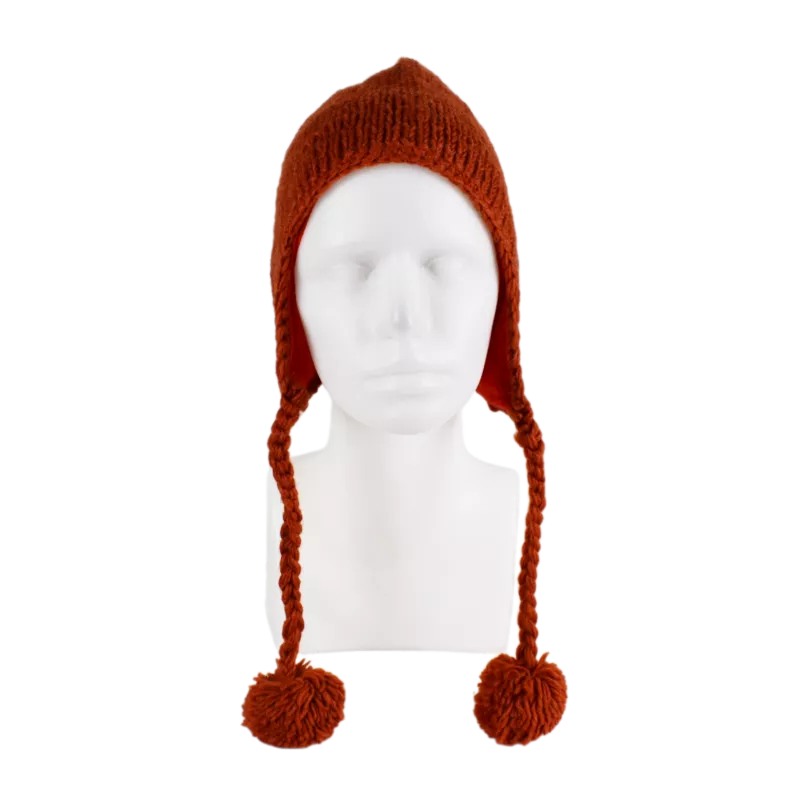 Bonnet Péruvien Pangi Tricot Rouille