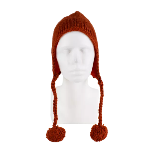 Bonnet Péruvien Pangi Tricot Rouille