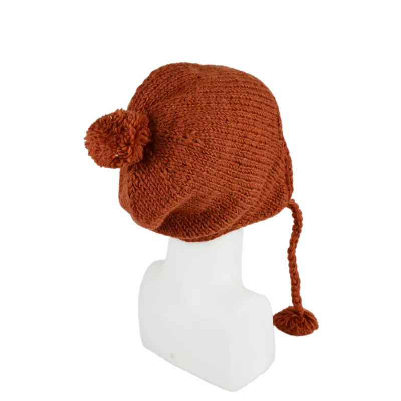 Bonnet Péruvien Pangi Tricot Rouille