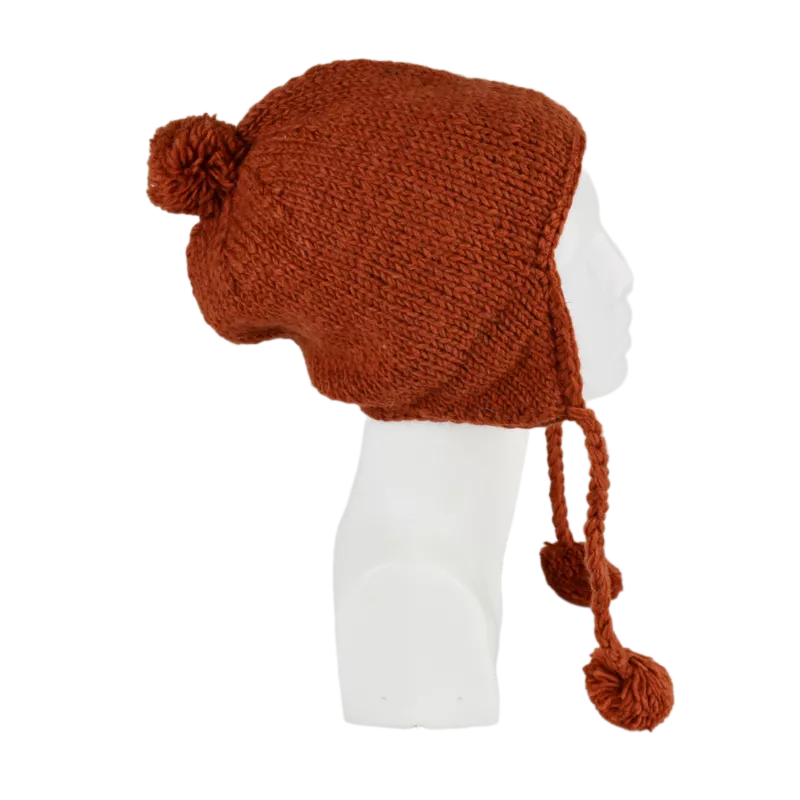 Bonnet Péruvien Pangi Tricot Rouille