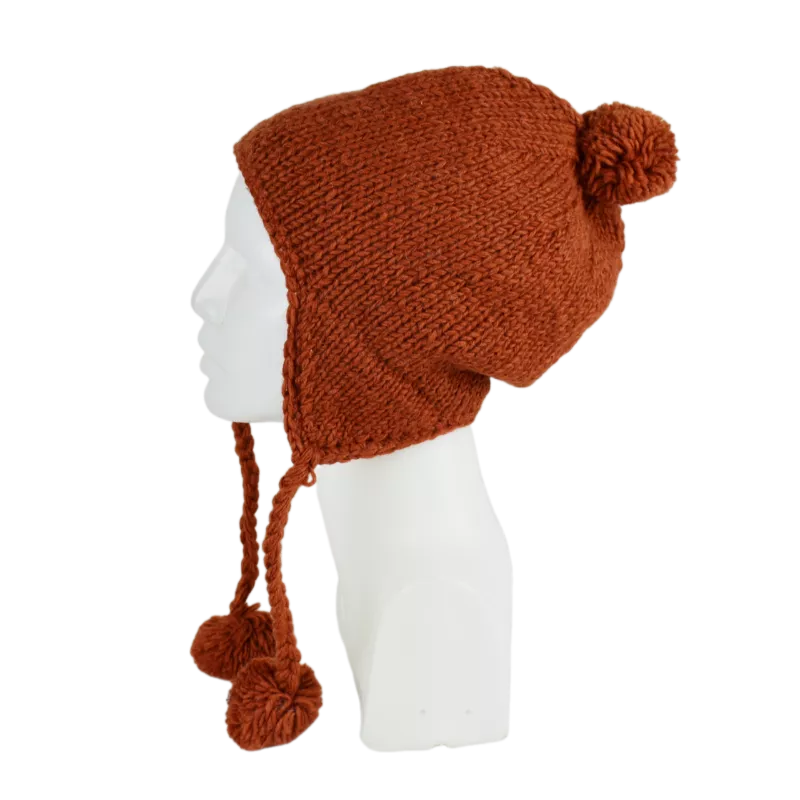 Bonnet Péruvien Pangi Tricot Rouille