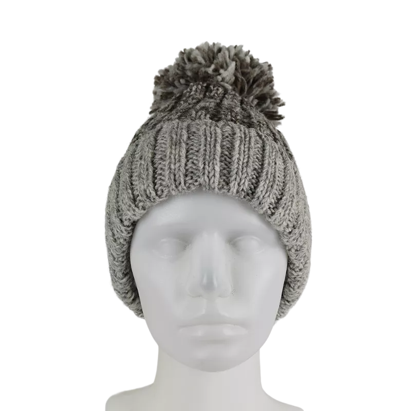Bonnet Tricot Laine Pompon-C
