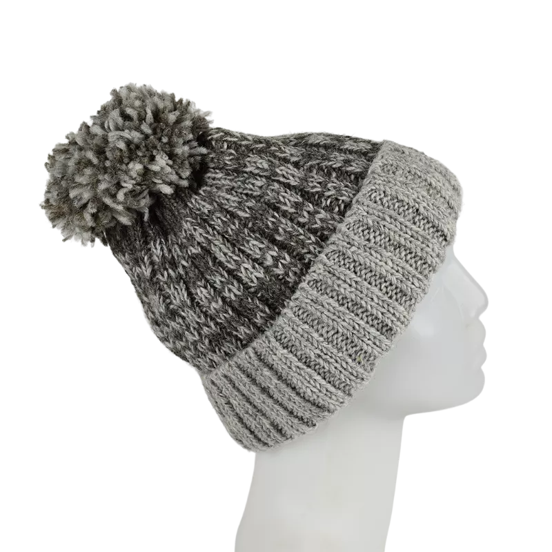 Bonnet Tricot Laine Pompon-C