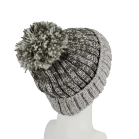 Bonnet Tricot Laine Pompon-C