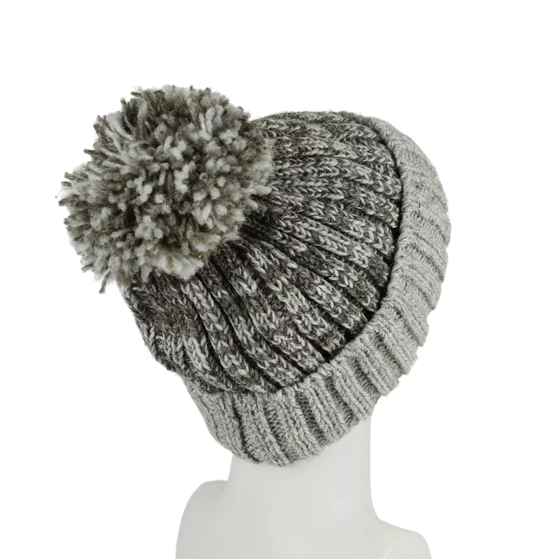 Bonnet Tricot Laine Pompon-C