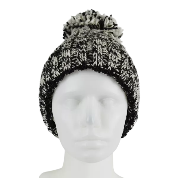 Bonnet Tricot Laine Pompon-F